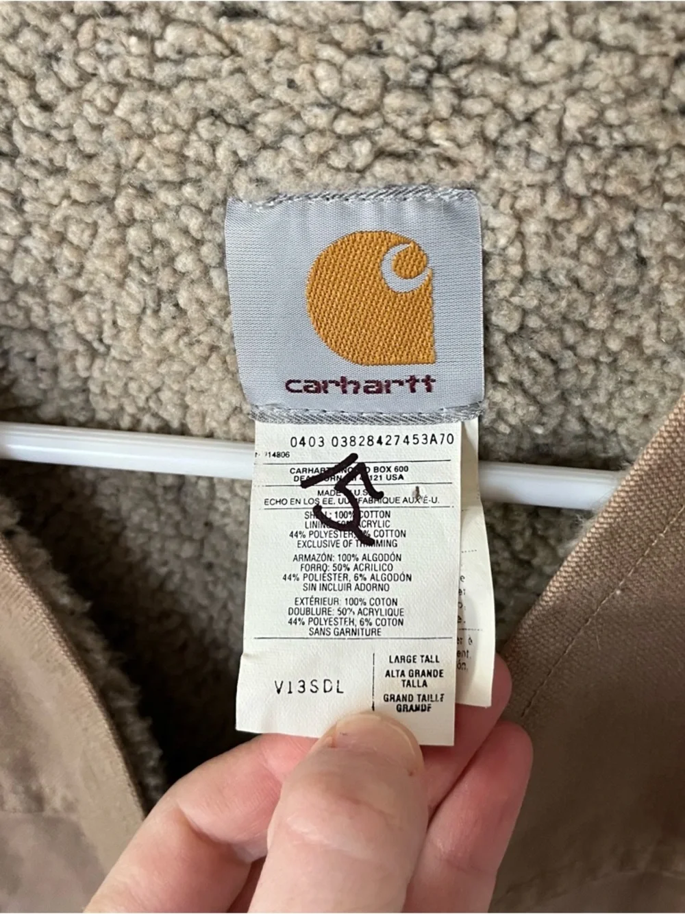 Carhartt Men's Large Tall Sherpa Lined Work Vest - Picture 4 of 9